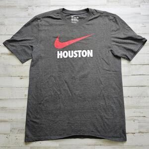 Nike Houston Graphic Crew Neck Tee T Shirt Mens Size MED Gray City Pride